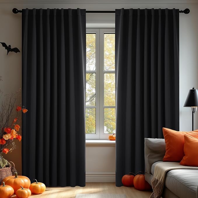 Deconovo Blackout Curtains, Thermal Insulated, W70 x L95 2 Panels, Back Tab by Deconovo