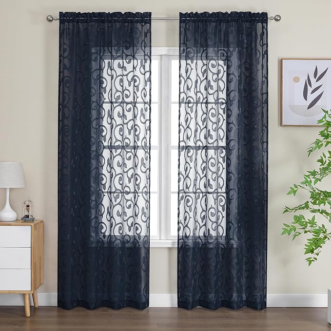 OWENIE Furman Extra Long Sheer Curtains 96 inches Long by OWENIE