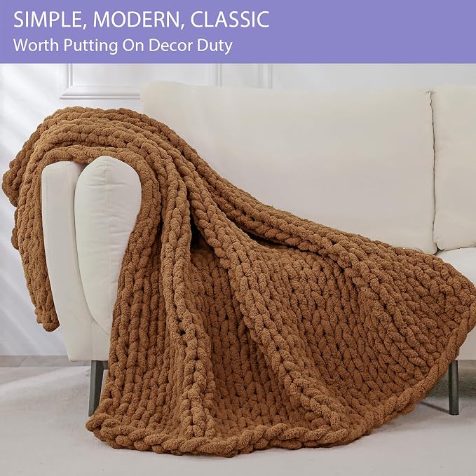 Bigacogo Chunky Knit Throw Blanket - Image 4