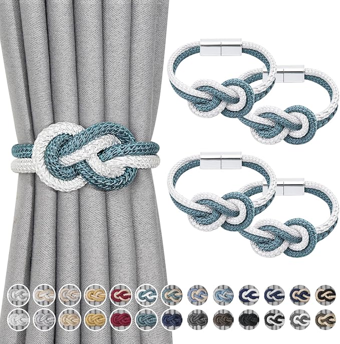 NICEEC 4 Pack Mini Magnetic Curtain Tiebacks Nordic Simple Style Drape Tie by NICEEC