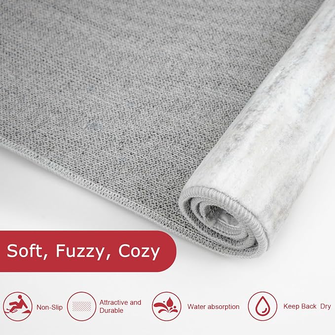 KOZYFLY Modern Abstract Kitchen Runner Rug, 2.6x12 Washable Rug Runner Non-Slip - Image 7
