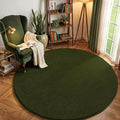 Amearea Olive Green Round Area Rugs 5ft Washable Circle Rugs by AmeareaDirect