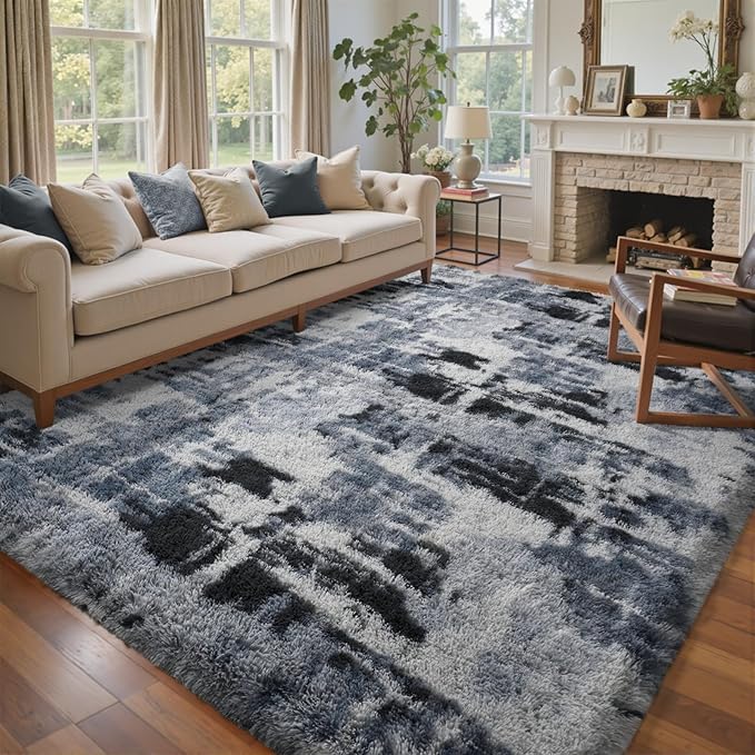4x6 Ft Shag Rugs for Bedroom Living Room, Tie-Dyed Ultra Soft Fluffy Furry Area - Image 3