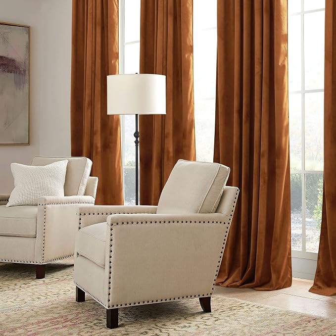 RYB HOME Velvet Curtains 96 inch, Room Darkening Window Curtains - Image 5
