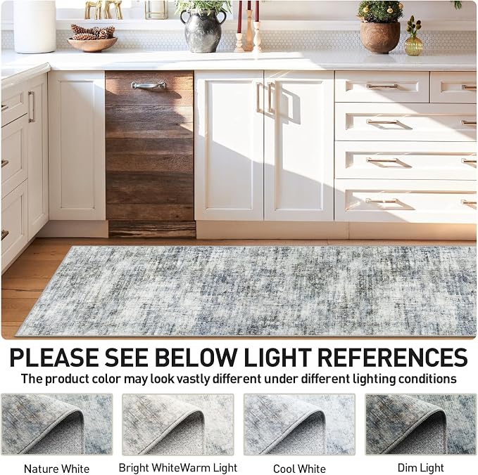 2'6''x8' Runner Rugs Washable Rug: Modern Abstract Hallway Runner Rug Indoor - Image 7