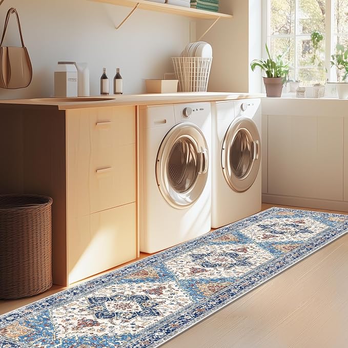 Yamaziot Washable Runner Rug, 2x8 Non-Slip Boho Vintage Hallway Rug - Image 6