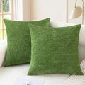CaliTime Throw Pillow Covers Decorative 18 X 18 Inches Pack of 2 Cozy Chenille by CaliTime