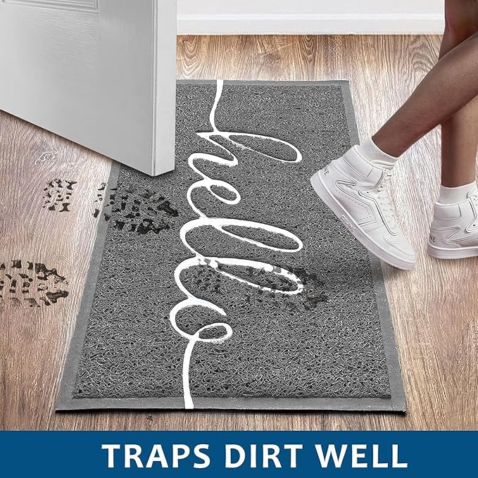 EARTHALL Door Mat Outside Inside Hello Doormat, Durable Floor Mat Non Slip Mat - Image 4