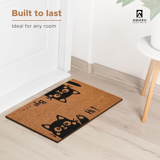 Hi-Bye Cat - 24"x36" - Coir Door Mat - Welcome Mats - Image 5