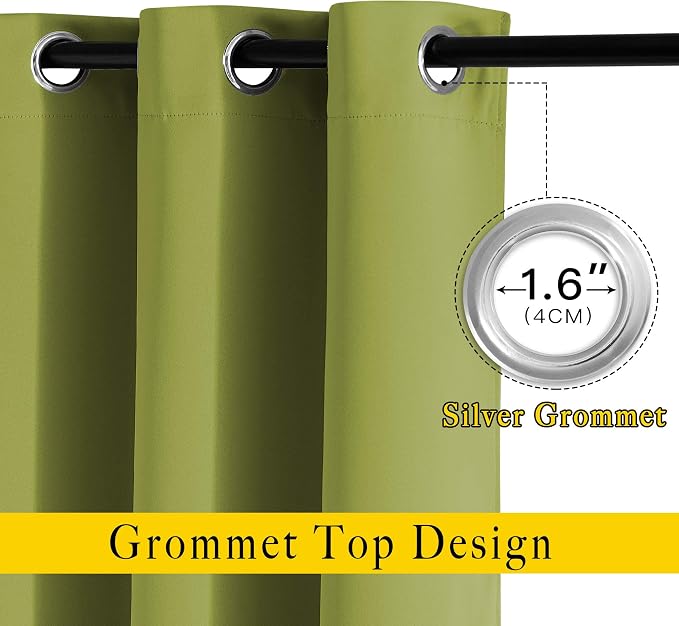 NICETOWN Green Blackout Draperies Curtains - Image 2