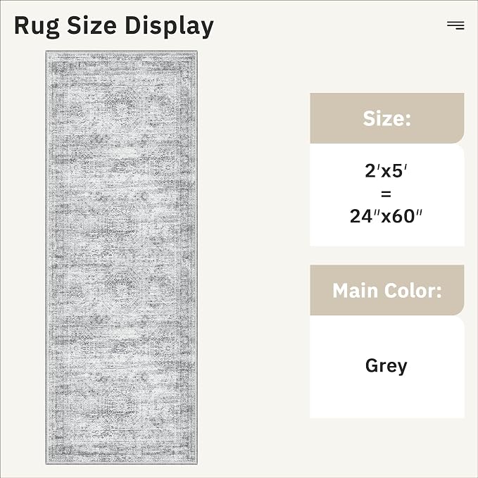 Runner Rug 2x5 Washable Non-Slip Kitchen Runner Rugs - Image 5