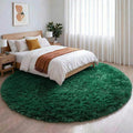 Amdrebio Dark Green Round Rug 6Ft by Amdrebio