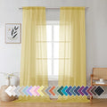 Aiyufeng Yellow Sheer Curtains 2 Panel Sets 90 Inches Long by Aiyufeng
