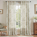 jinchan Linen Blend Floral Curtains by JINCHAN
