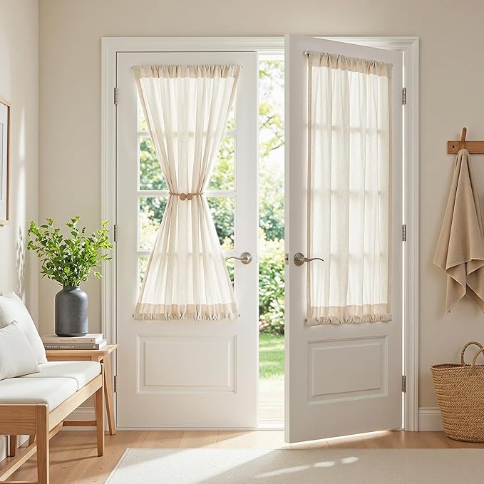 MYSKY HOME Linen French Door Curtains by MYSKYHOME
