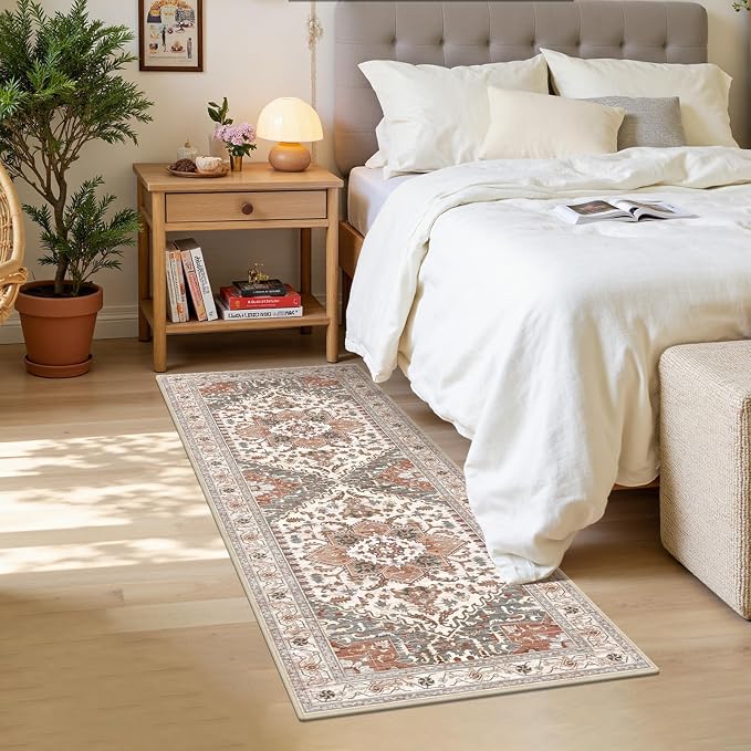 Yamaziot Washable Runner Rug, 2x6 Non-Slip Boho Vintage Hallway Rug Runner - Image 5