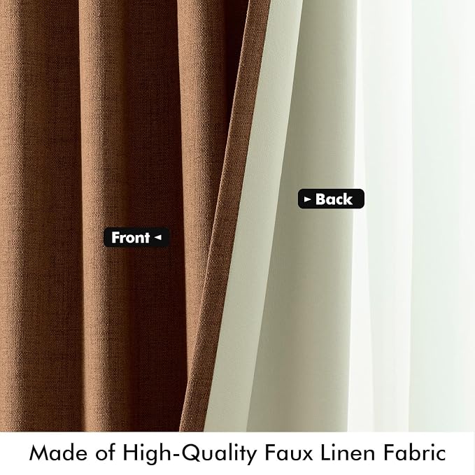 MIULEE 100% Blackout Linen Curtains - Image 6
