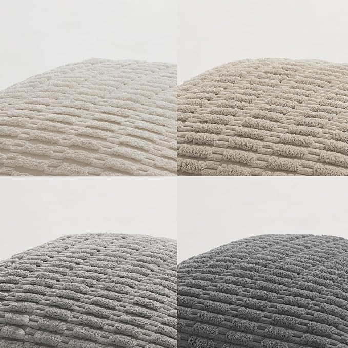 Fancy Homi Set of 4 Grey and White Lumbar Rectangle Decorative Throw Pillow - Image 4