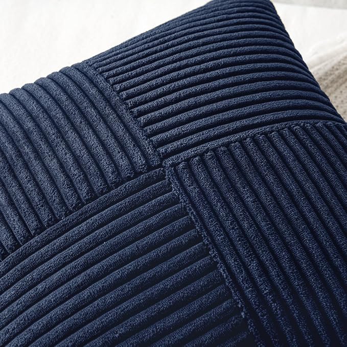 MIULEE Navy Blue Decorative Lumbar Throw Pillow Covers 12x20 Inch - Image 2