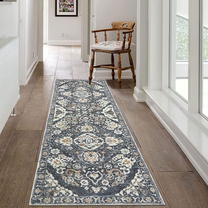 HEBE Hallway Runner Rug 2'x6' Washable Vintage Distressed Area Rugs Non Slip - Image 8