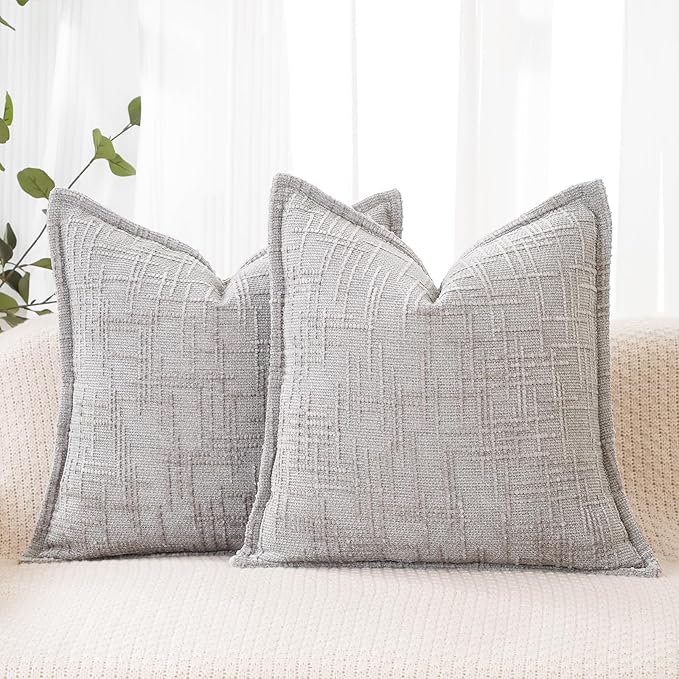 HPUK Fall Chenille Soft Throw Pillow Covers 18x18 Set of 2, Accent Cushion by HPUK