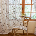 AmHoo 2 Panels Embroidered Leaf Pattern Semi Sheer Curtains Foliage Floral by AmHootextile