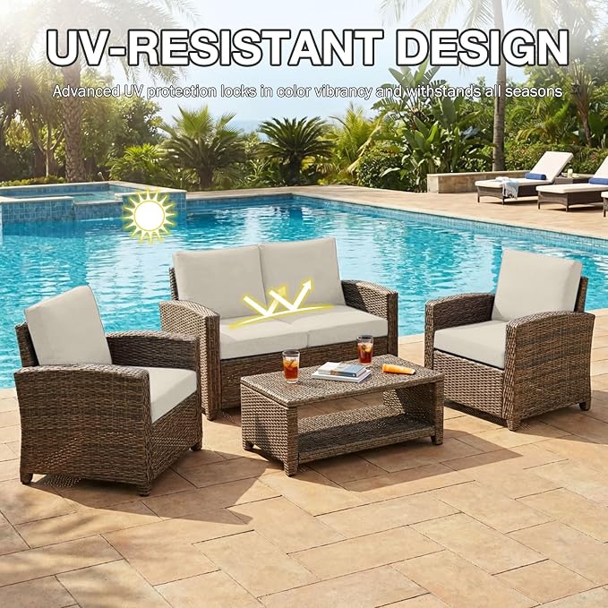 hyha 8Pcs Patio Cushion Covers, Stretch Outdoor Couch Cushion Covers Replacement - Image 6