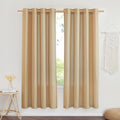 NICETOWN Linen Flax Semi Sheer Curtains 72" Length, Grommet Top Bedroom Window by NICETOWN