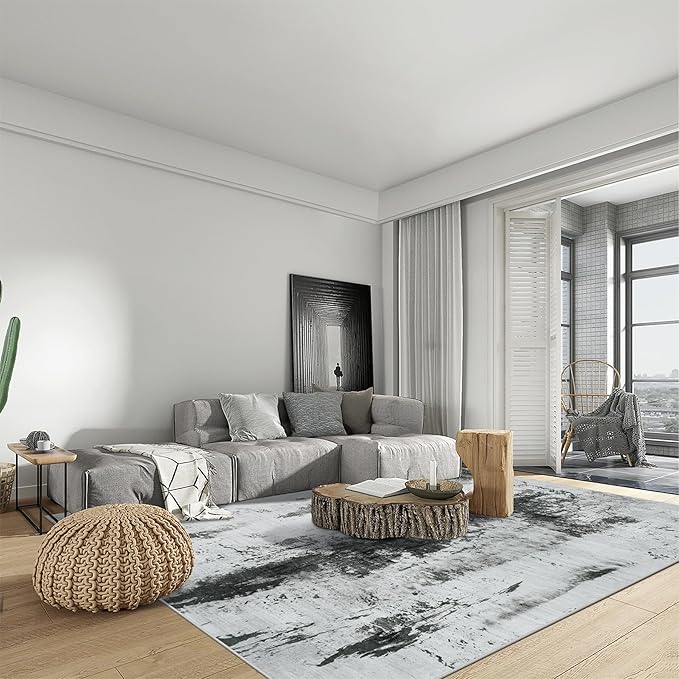 5x7 Area Rugs Washable Rug: Modern Abstract Living Room Rug Soft Anti-Skid Thin - Image 3