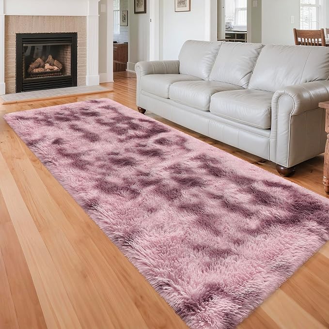 Tie-Dyed Blush 3x10 Machine Washable Runner Rugs - Image 2