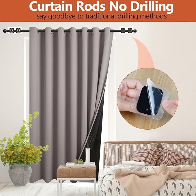 Curtain Rods No Drilling for Windows, 5/8 Inch Diameter Drapey Pole - Image 2