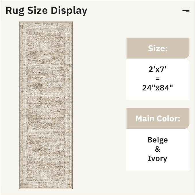 Runner Rug 2x7 Washable Non-Slip Hallway Runner Rugs - Image 5