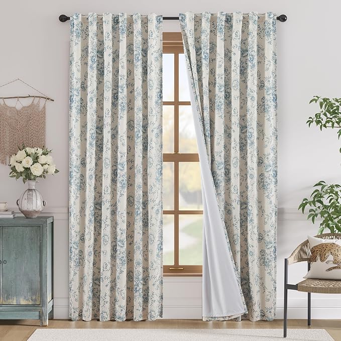 jinchan Blackout Floral Curtains by JINCHAN