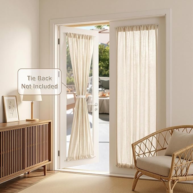 MYSKY HOME Linen French Door Curtains - Image 2
