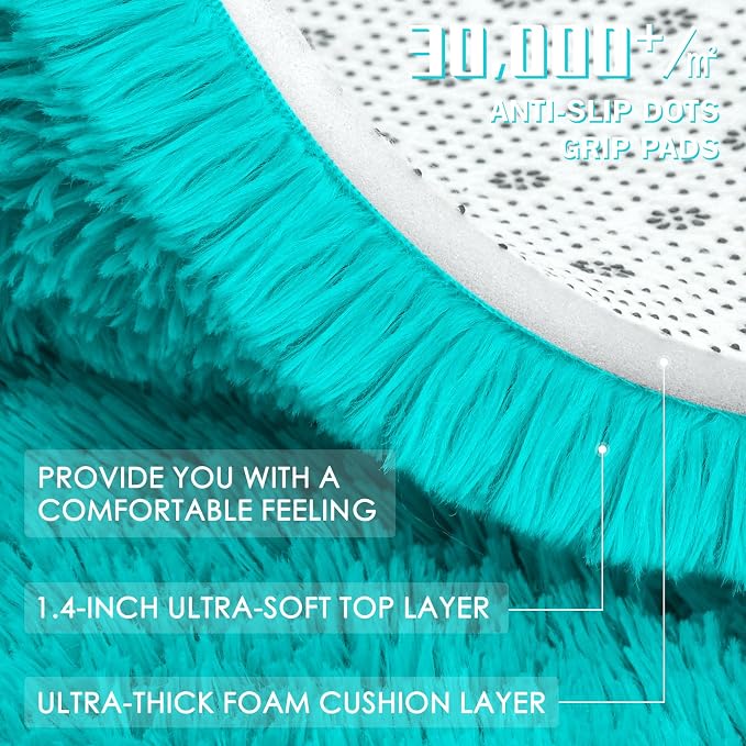 OLANLY Area Rugs for Living Room Bedroom, Machine Washable 4x5.9 ft Soft Fluffy - Image 8