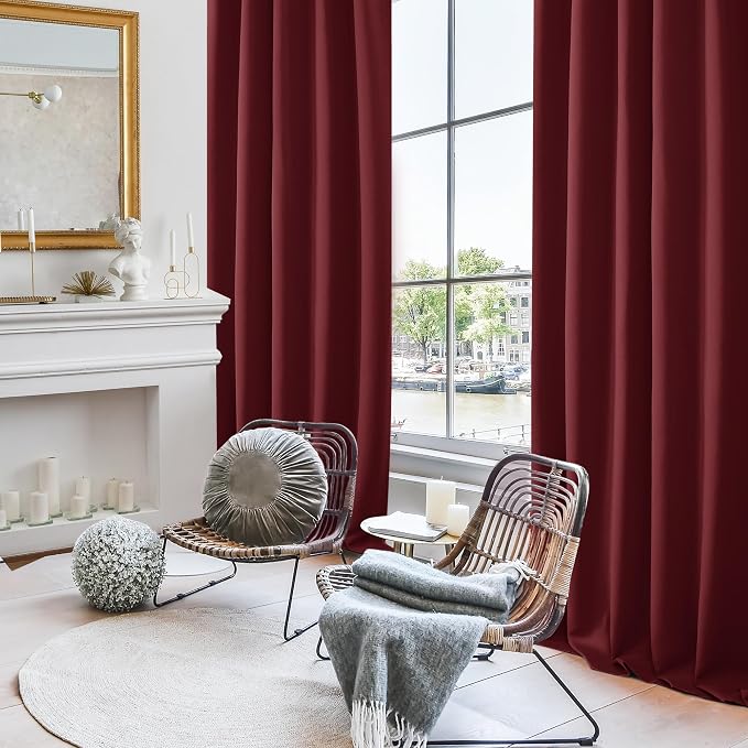 Deconovo Solid Room Darkening Curtains Rod Pocket and Back Tab Blackout Curtains - Image 4