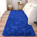 Soft Runner Rugs for Bedroom Hallways, 2x6 Royal Blue Fluffy Shag Throw Area by Ailyei