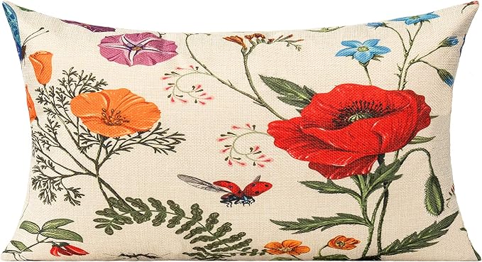 All Smiles Lumbar 12x20 Throw Pillow Covers Set of 2 Outdoor Summer Spring - Image 3