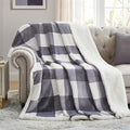 PU MEI Sherpa Blanket Fleece Throw Blanket Full Queen Plaid Thick Bed Blanket by HOME
