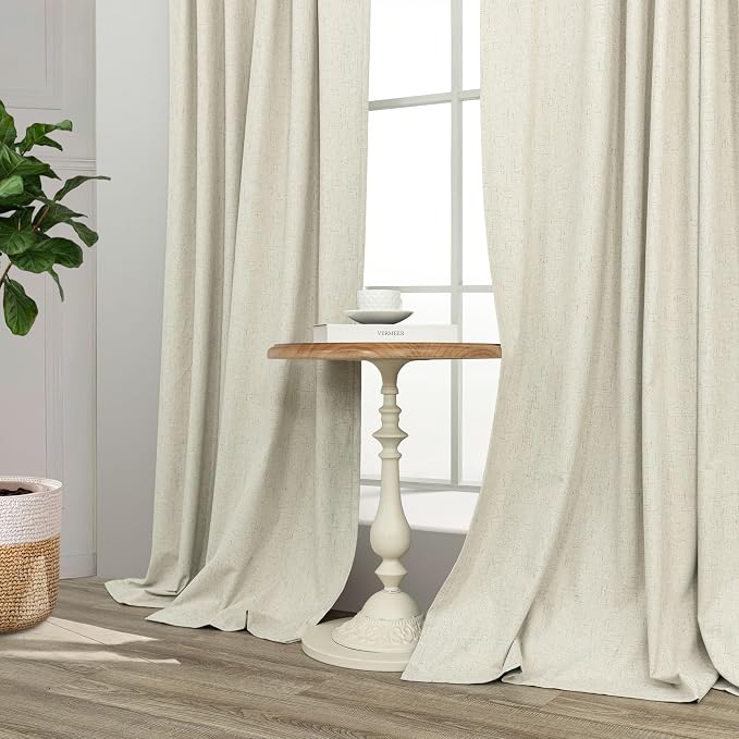 Pitalk Black Out 96 Inch Long Boho Curtains 2 Panel Set Farmhouse Curtain - Image 9
