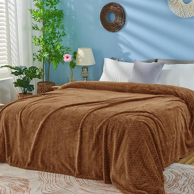 inhand Chocolate Brown Fleece Throw Blanket - Image 4