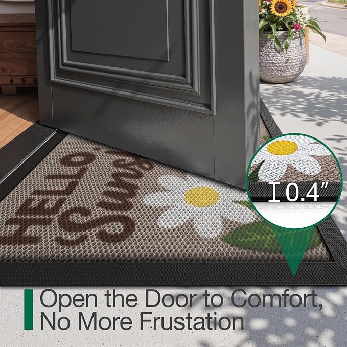 LUMI Outside Welcome Door Mat 32x47, Non-Slip Durable Rubber Easy Clean | - Image 5