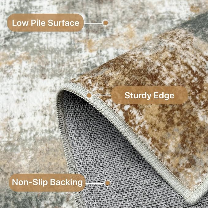 BEIMO Runner Rug for Hallway Kitchen, Soft Modern Abstract Throw Rugs, Low Pile - Image 6