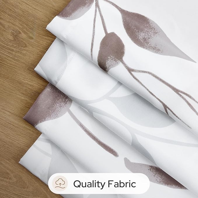 HOMEIDEAS Non-See-Through Dry Rose and White Privacy Sheer Curtains 52 X 84 - Image 7