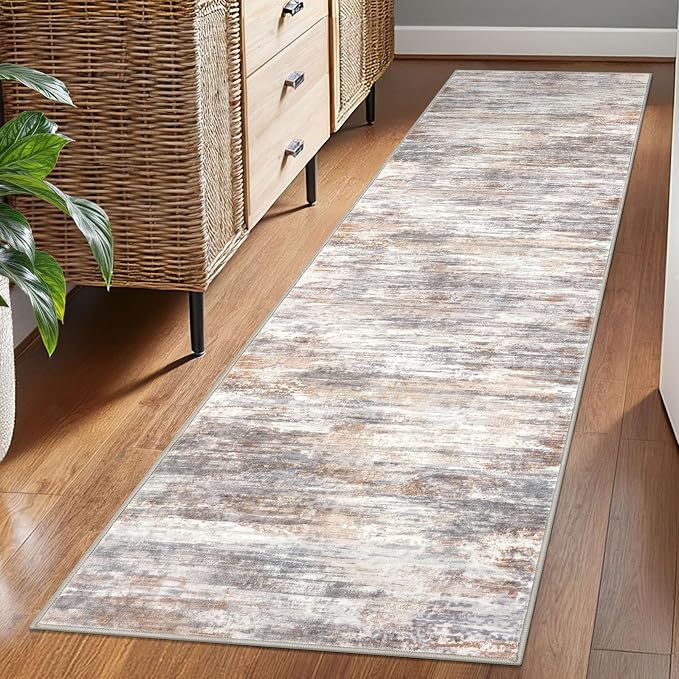 KOZYFLY Modern Abstract Washable Rug Runner 2x7 Hallway Runner Rug Non-Slip by KOZYFLY