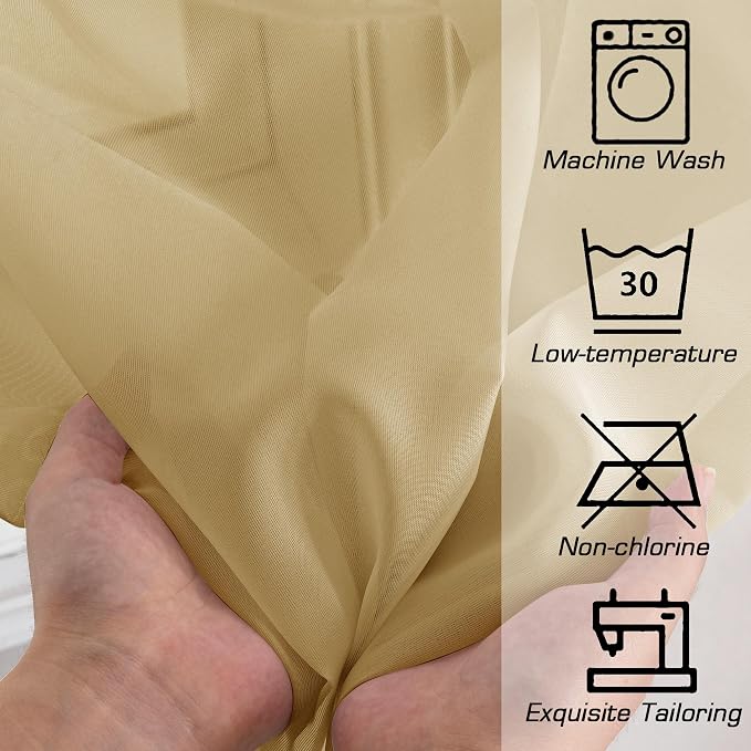 Simplebrand Gold Sheer Valances 14 Inches Long - Image 7