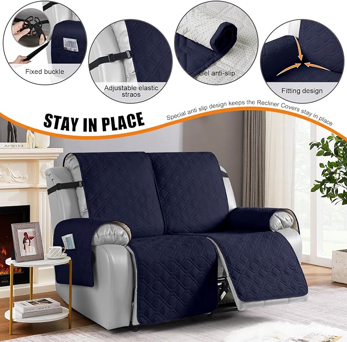VANSOFY Waterproof Recliner Couch Covers, Sofa Covers 1-Piece Washable - Image 3