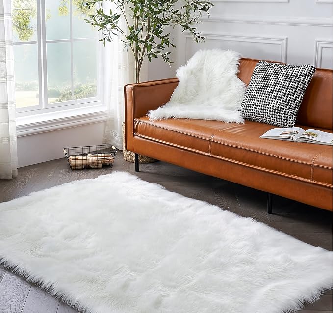 Ciicool Fluffy Area Rug, Thick Fuzzy Shag Rug Furry Nursery Rug Plush Indoor - Image 2