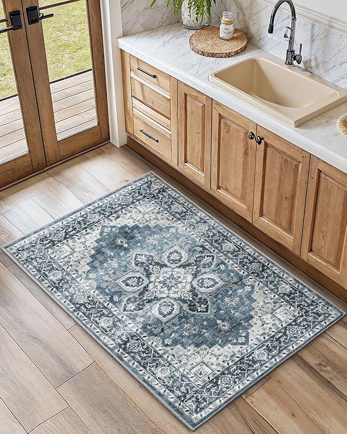 AMADA HOMEFURNISHING 2x4 Washable Area Rug, Low-Profile Entryway Rug - Image 7