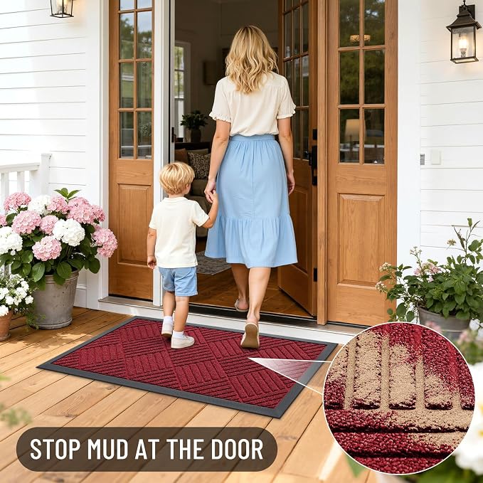 OLANLY Front Door Mat Outside Entrance 47x23, Waterproof Heavy-Duty Doormat | - Image 7